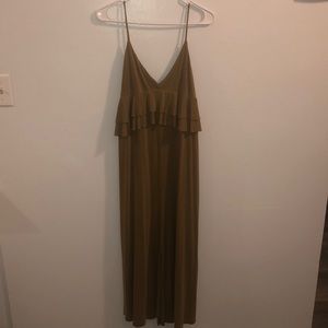 Silence + Noise Callista Cupro Ruffle Jumpsuit